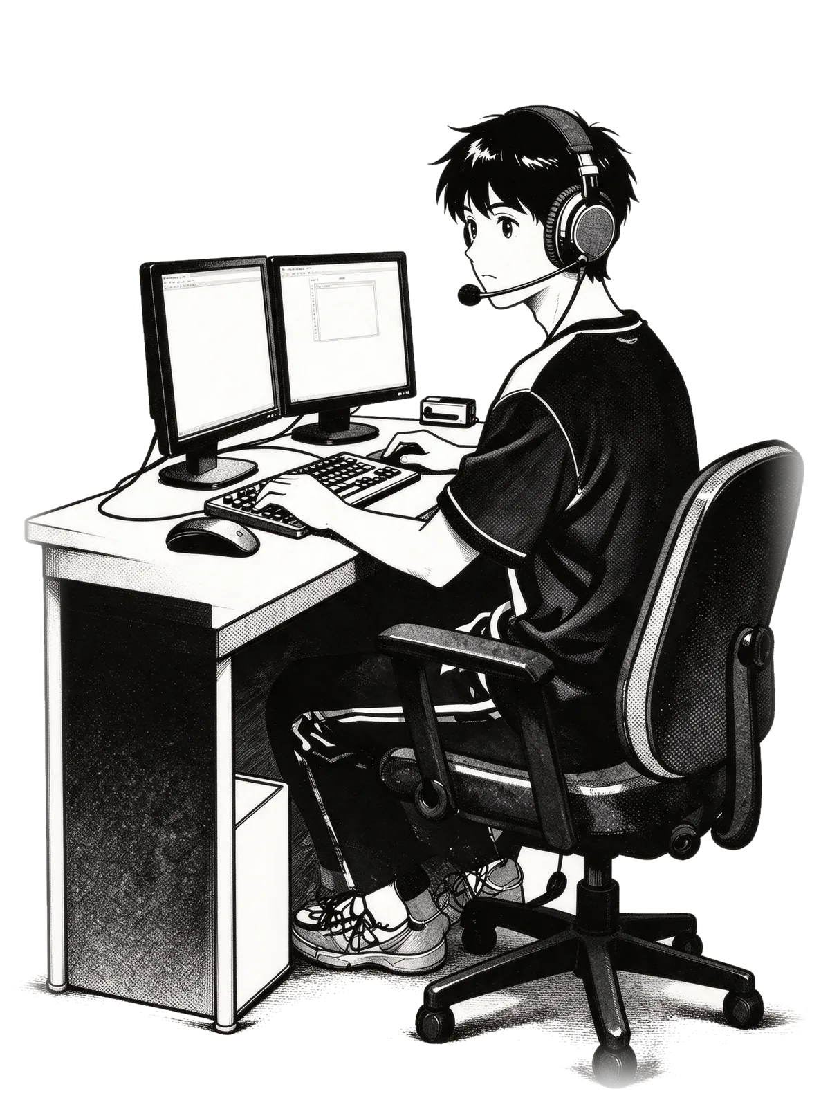 A producer at the broadcast desk